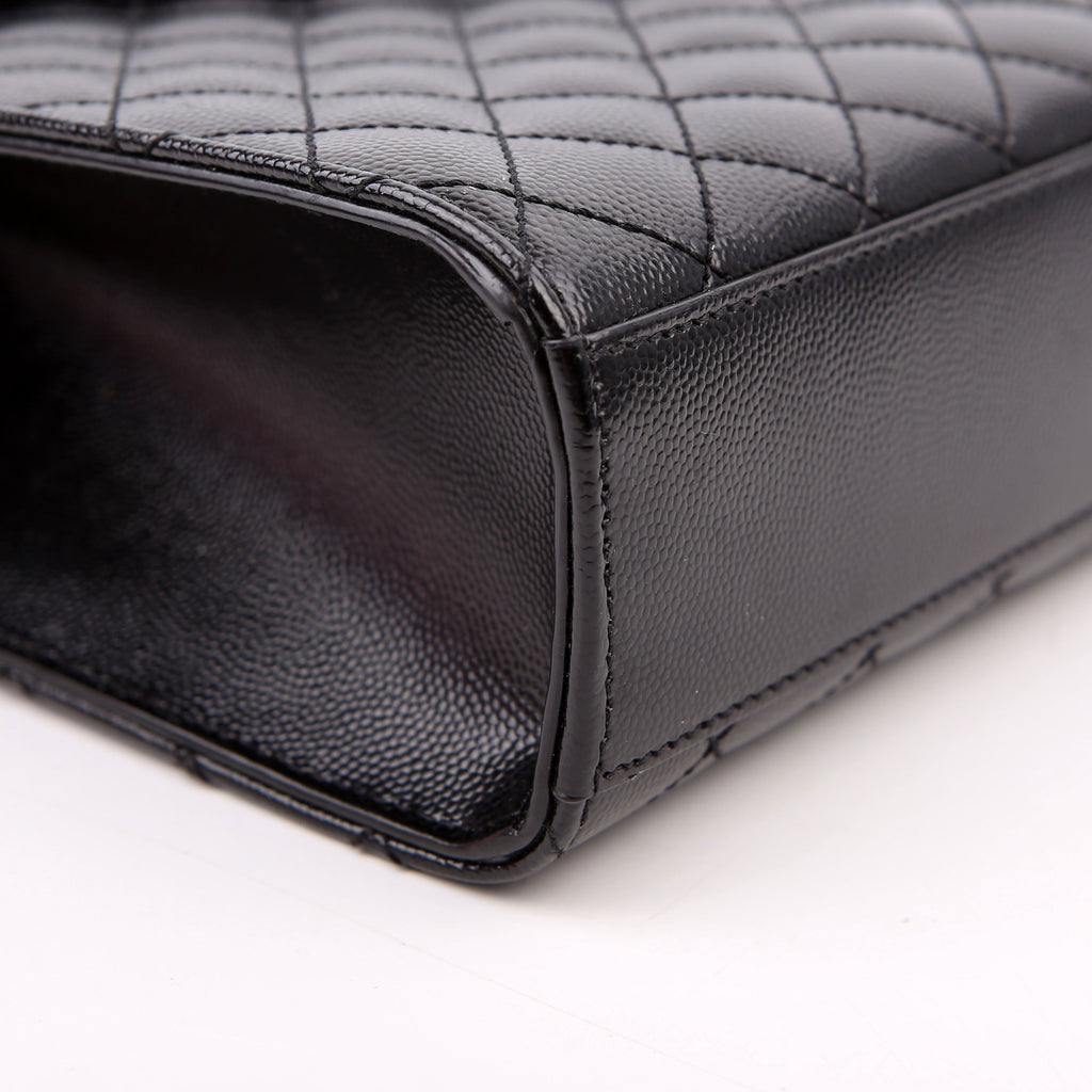 SAINT LAURENT Envelope Large Triquilt Black