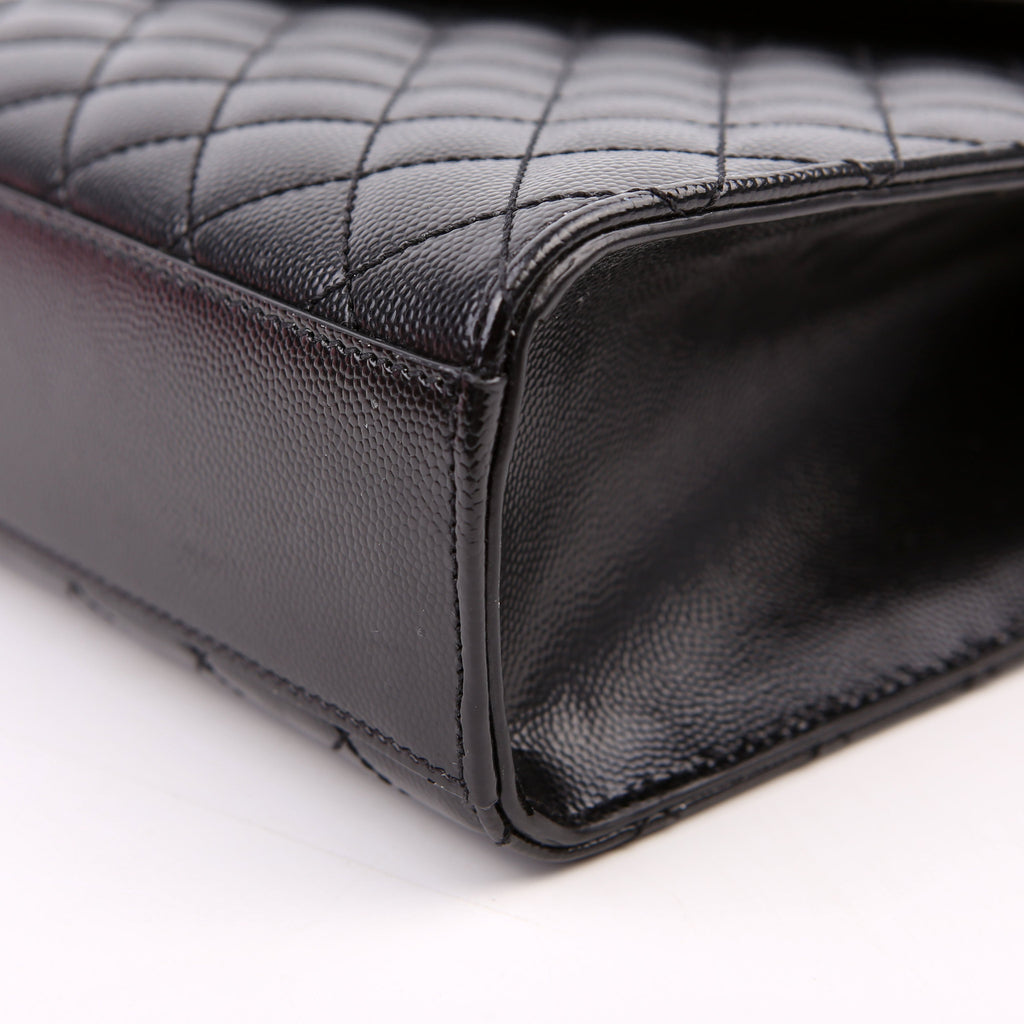 SAINT LAURENT Envelope Large Triquilt Black