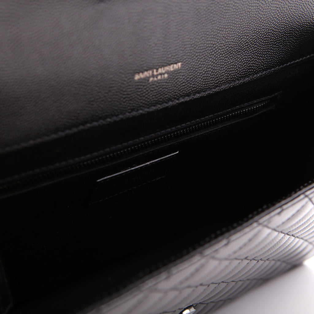 SAINT LAURENT Envelope Large Triquilt Black