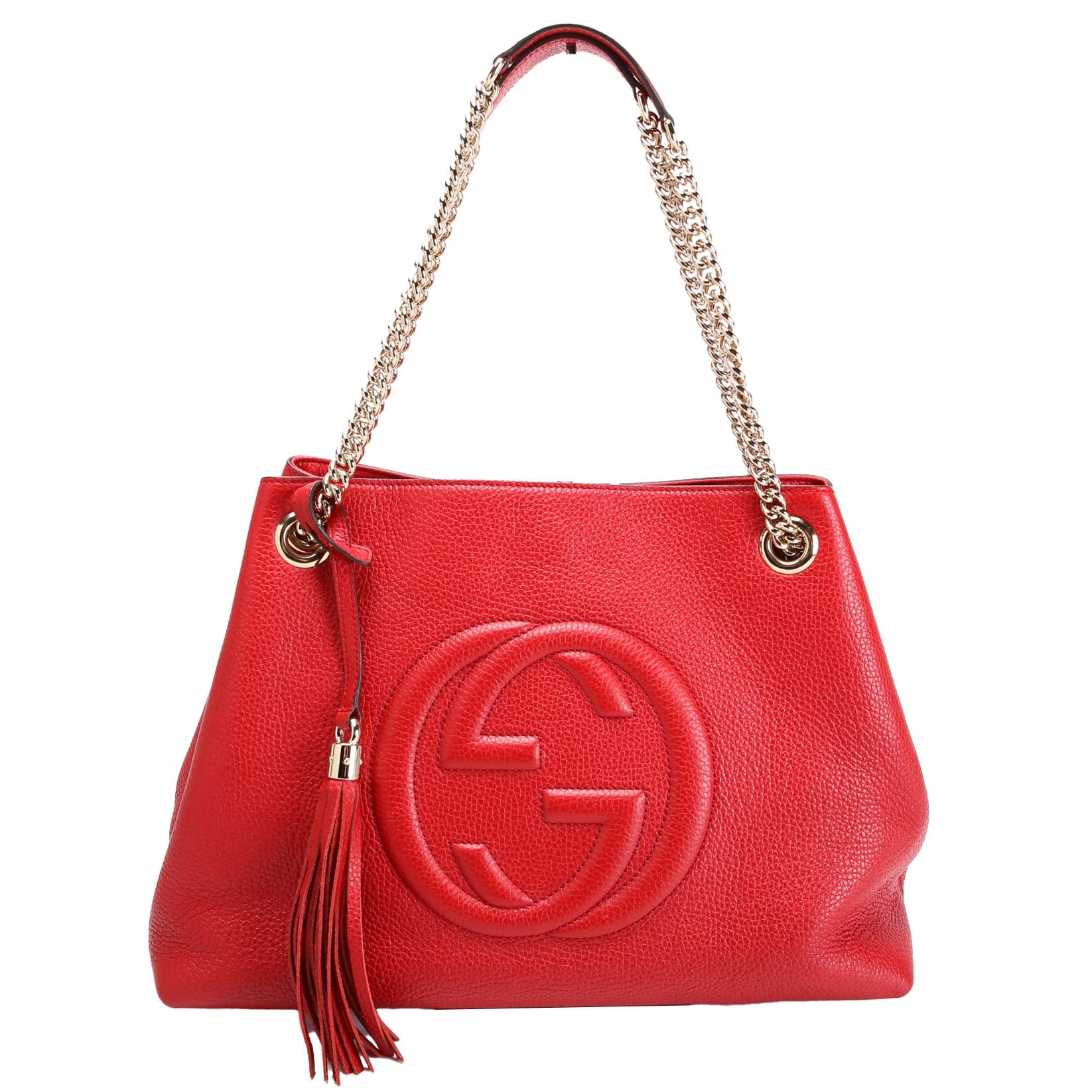 Gucci 536196 Soho Chain Tote Newer Red