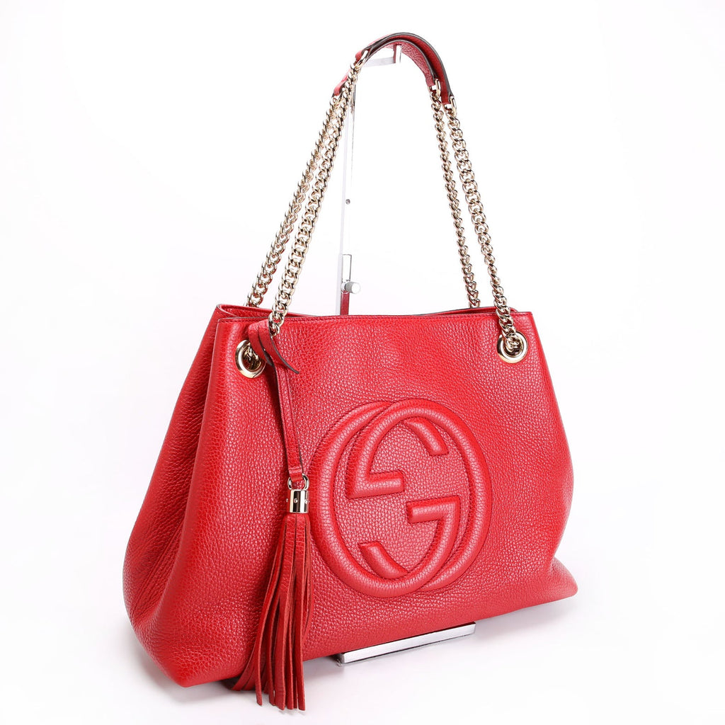 Gucci 536196 Soho Chain Tote Newer Red