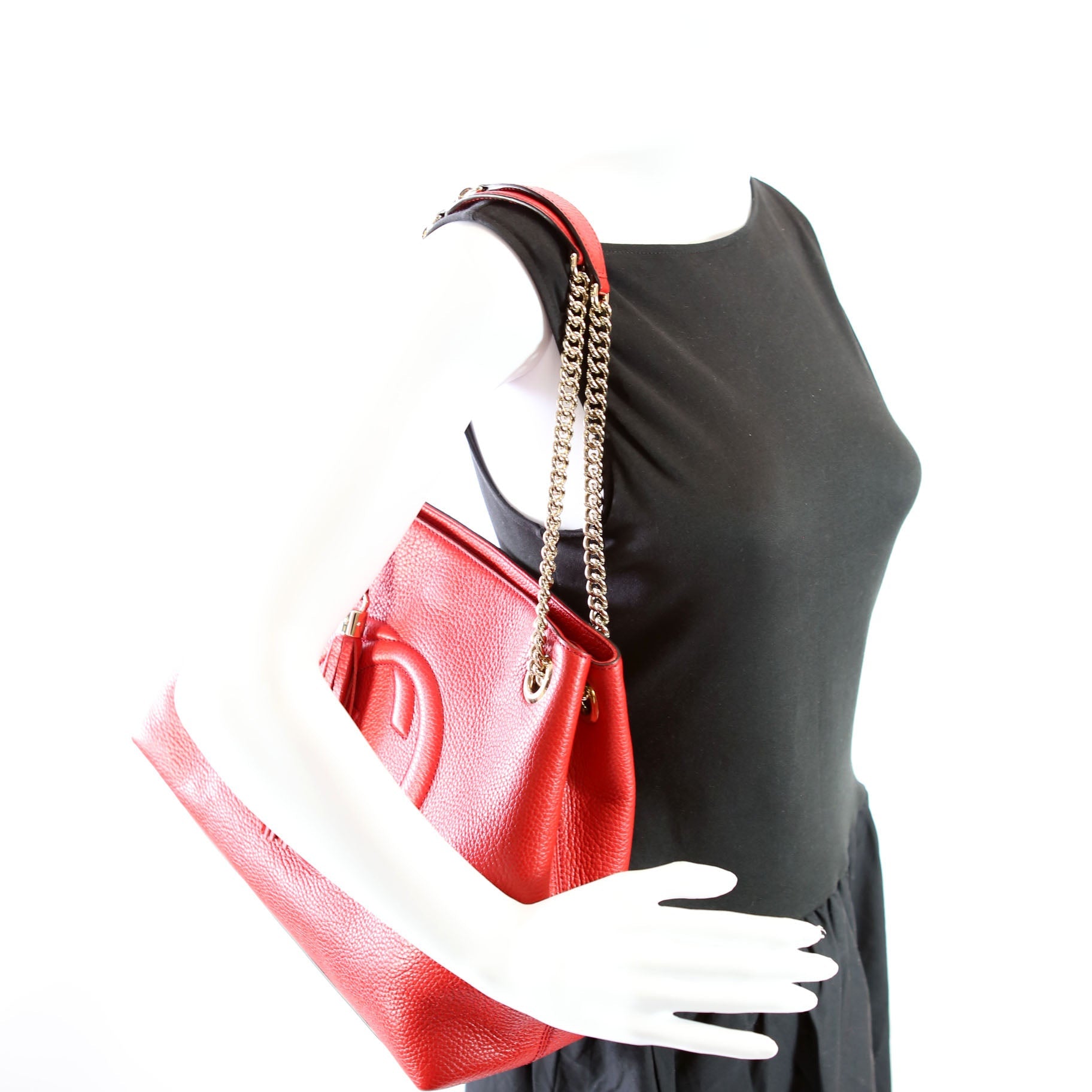 Gucci 536196 Soho Chain Tote Newer Red
