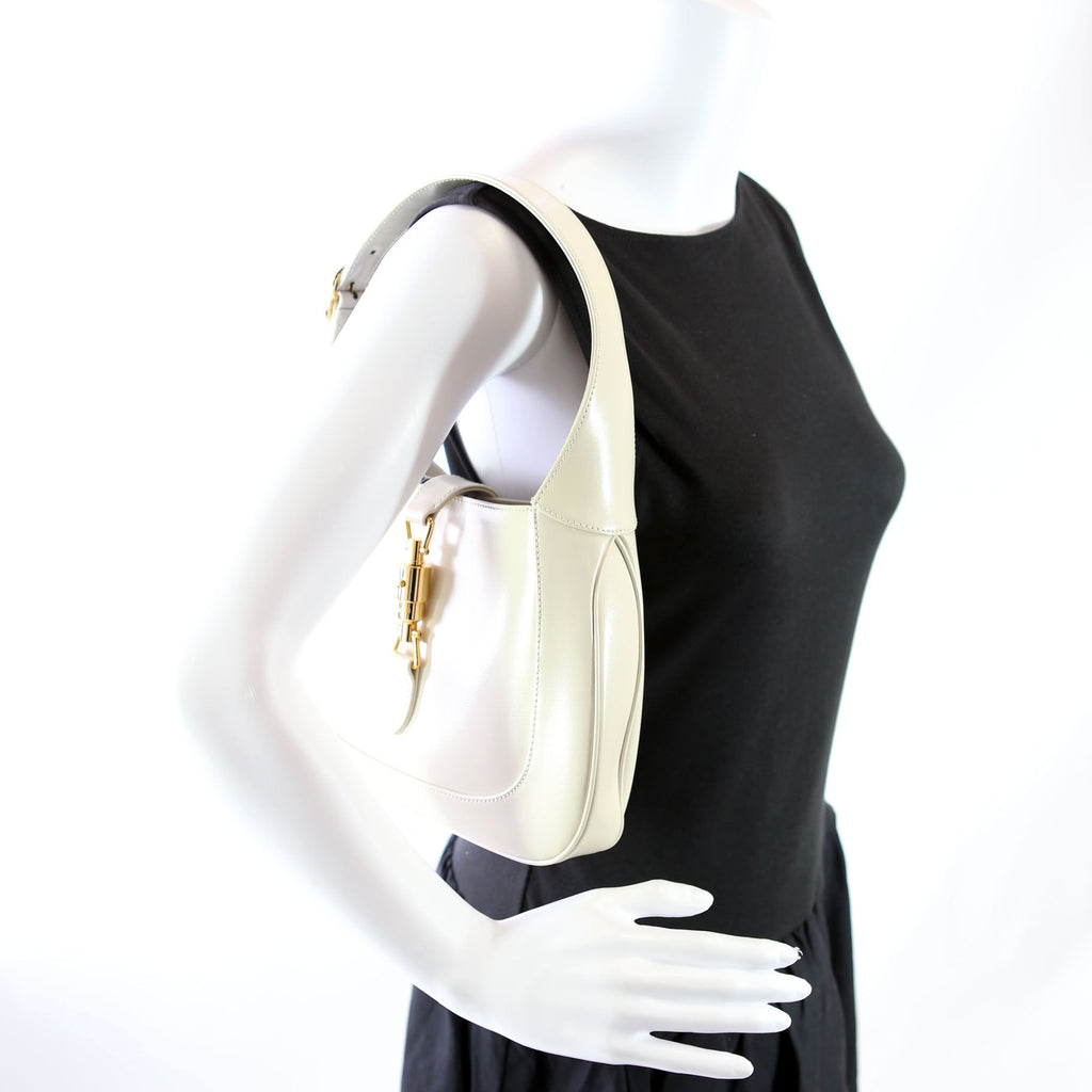 Gucci 636709 Jackie 1961 Shoulder Bag Small White/Gold