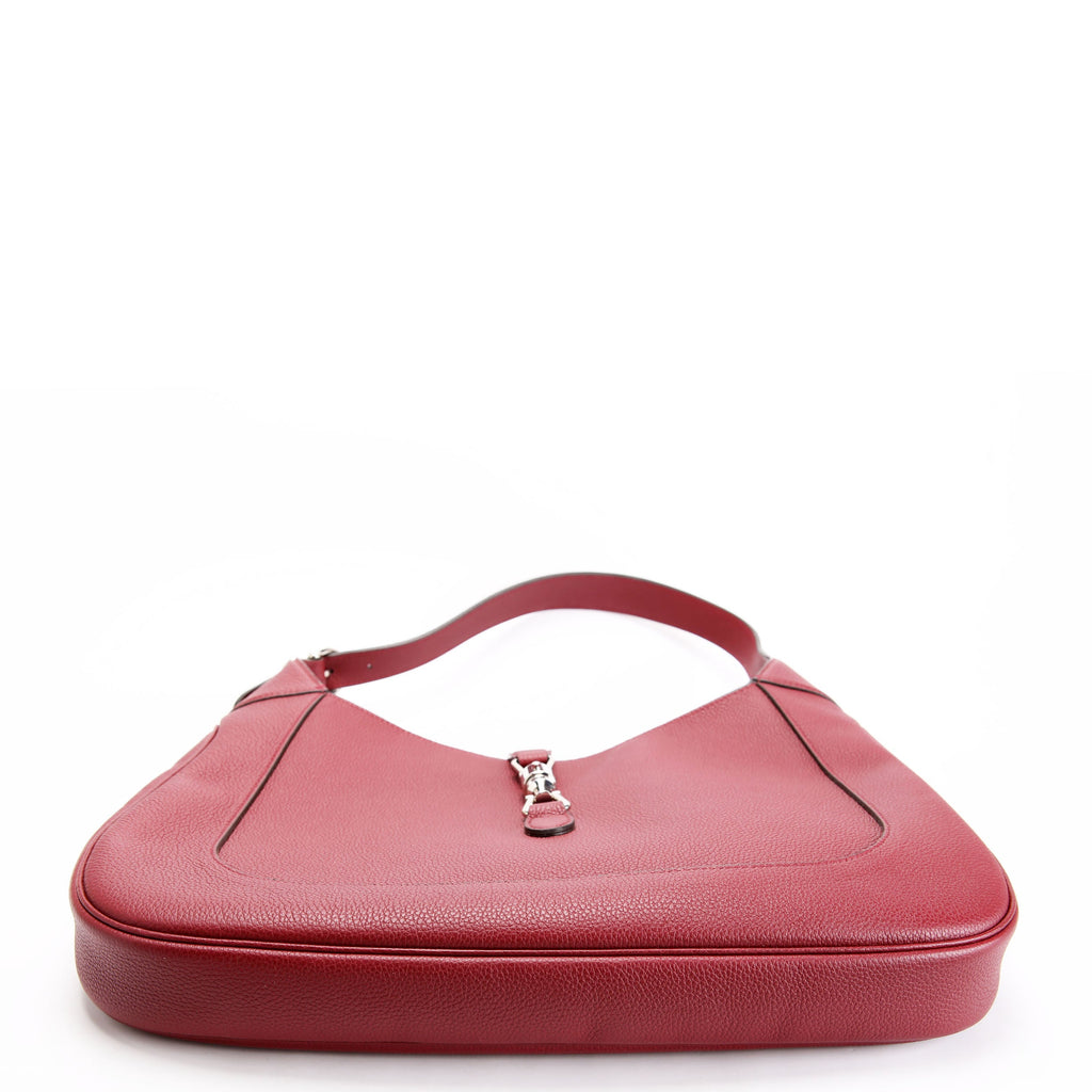 Gucci 813650 Jackie 1961 Large Pebbled Leather Burgundy