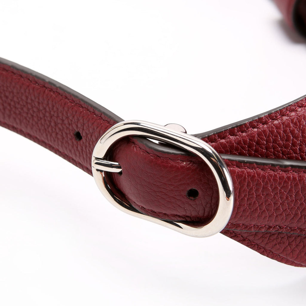 Gucci 813650 Jackie 1961 Large Pebbled Leather Burgundy
