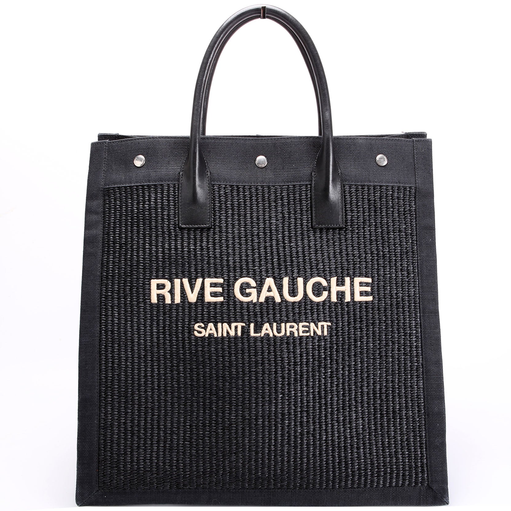 SAINT LAURENT Rive Gauche Vertical Tote Bag 631682 Black/Beige