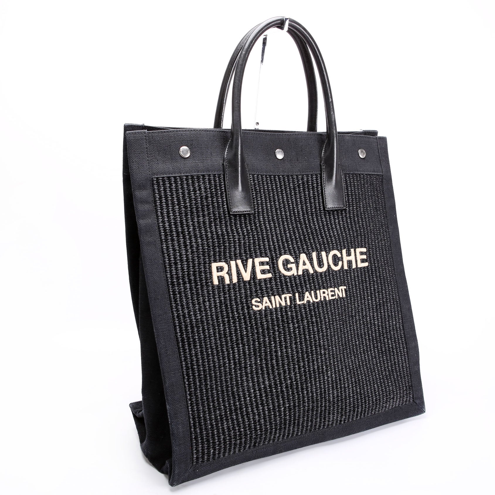 SAINT LAURENT Rive Gauche Vertical Tote Bag 631682 Black/Beige