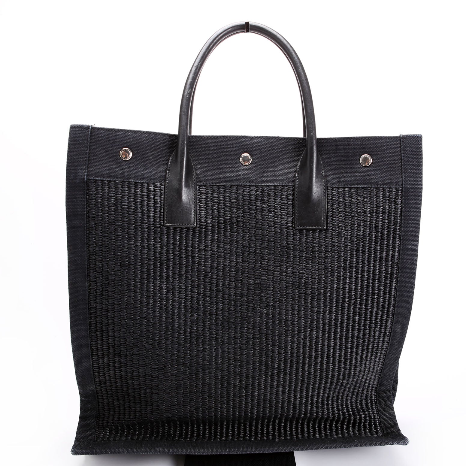 SAINT LAURENT Rive Gauche Vertical Tote Bag 631682 Black/Beige