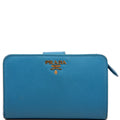Prada Saffiano French Purse Wallet Blue