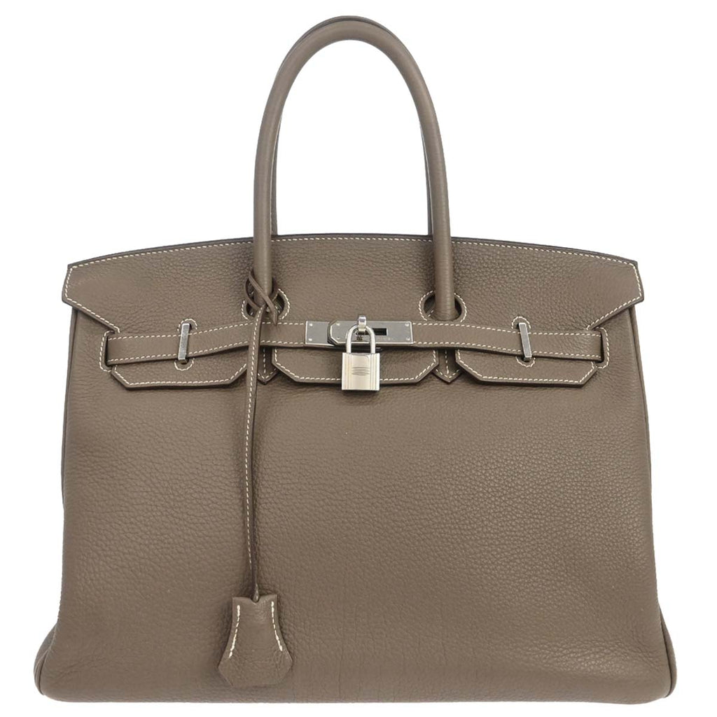 Hermes Etoupe Gray Togo Birkin 35 Handbag