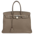 Hermes Etoupe Gray Togo Birkin 35 Handbag