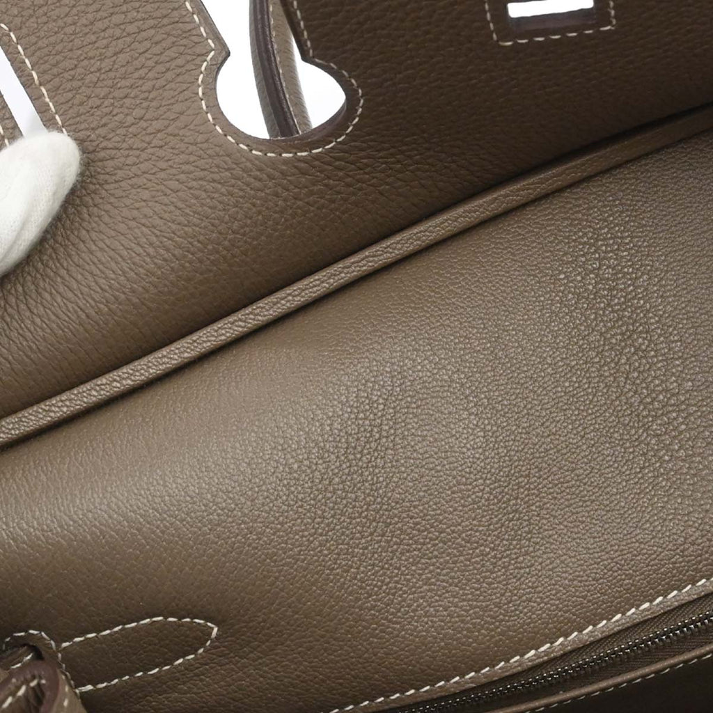 Hermes Etoupe Gray Togo Birkin 35 Handbag
