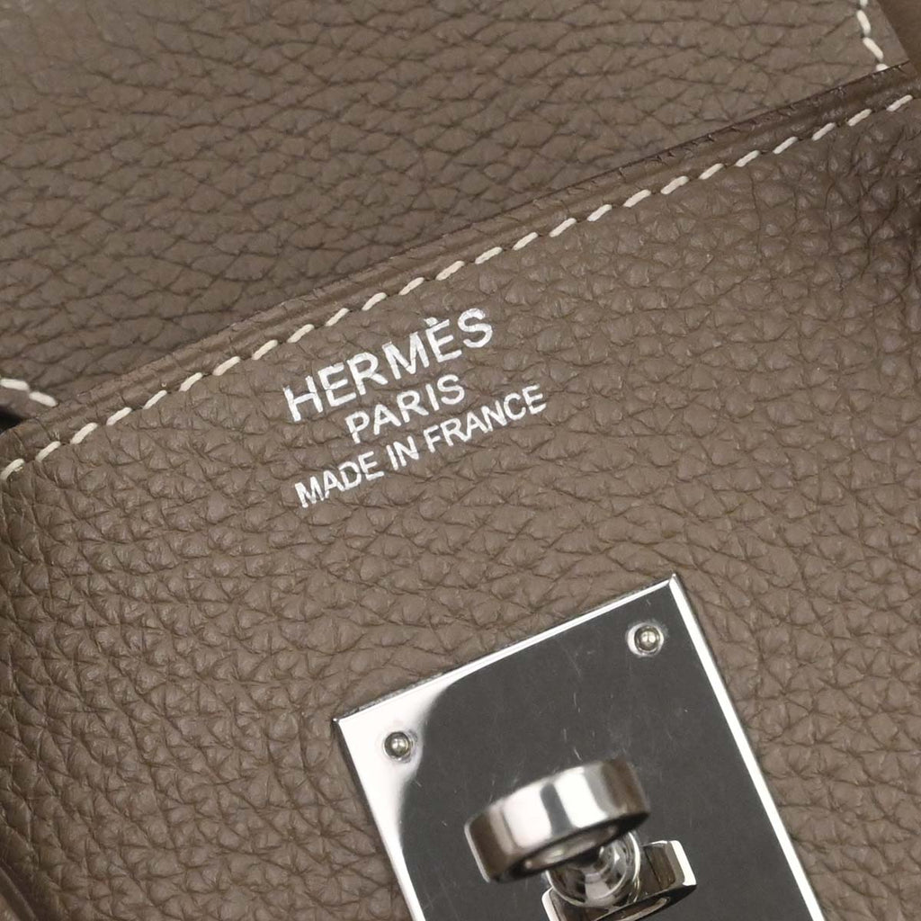 Hermes Etoupe Gray Togo Birkin 35 Handbag