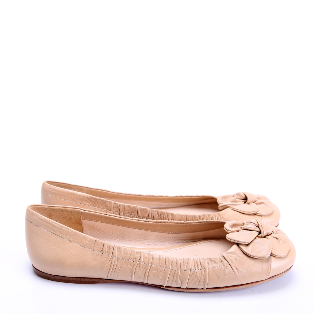 Prada Leather Bow Ballet Flats Size 37
