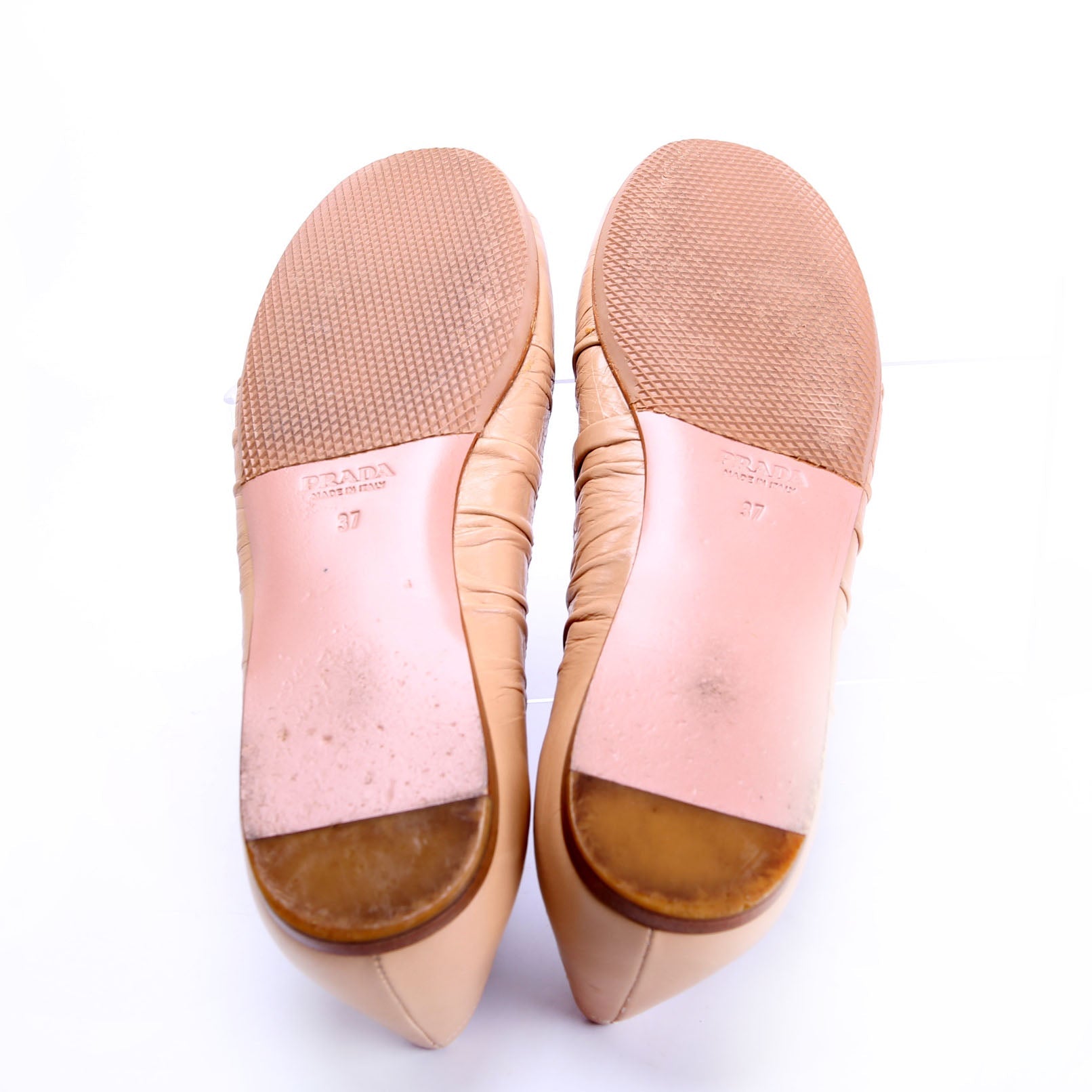 Prada Leather Bow Ballet Flats Size 37