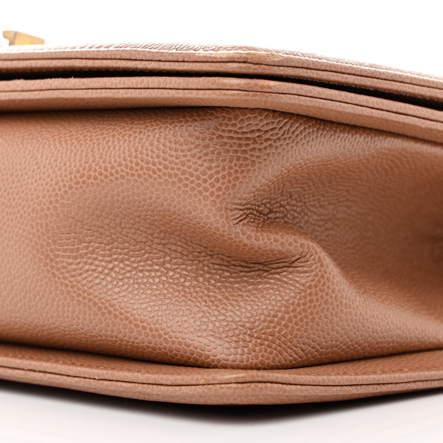 Chanel Caviar Chevron Quilted Medium Boy Flap Brown