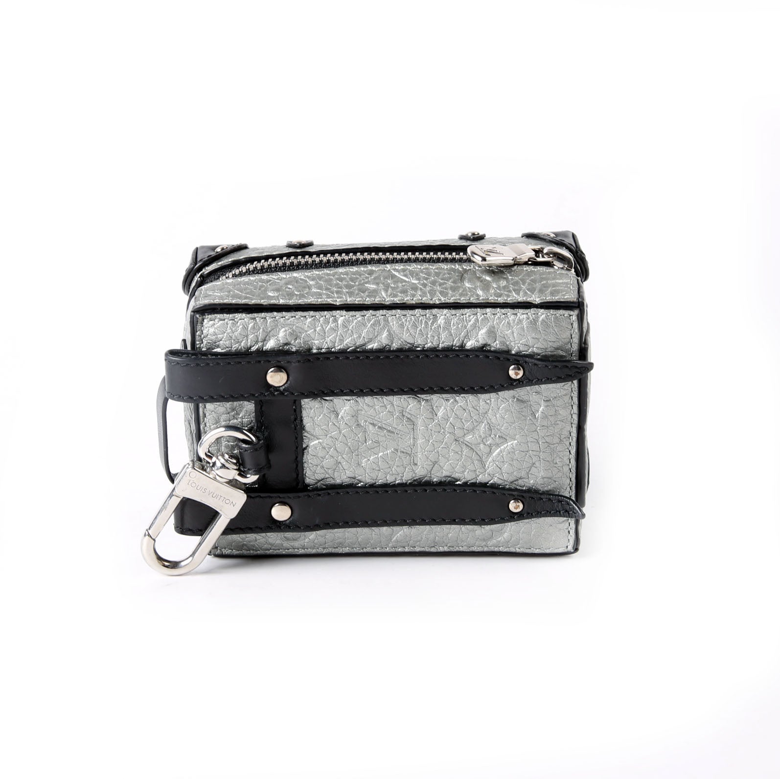 Soft Trunk Backpack Bag Charm Monogram Taurillon Silver/Black