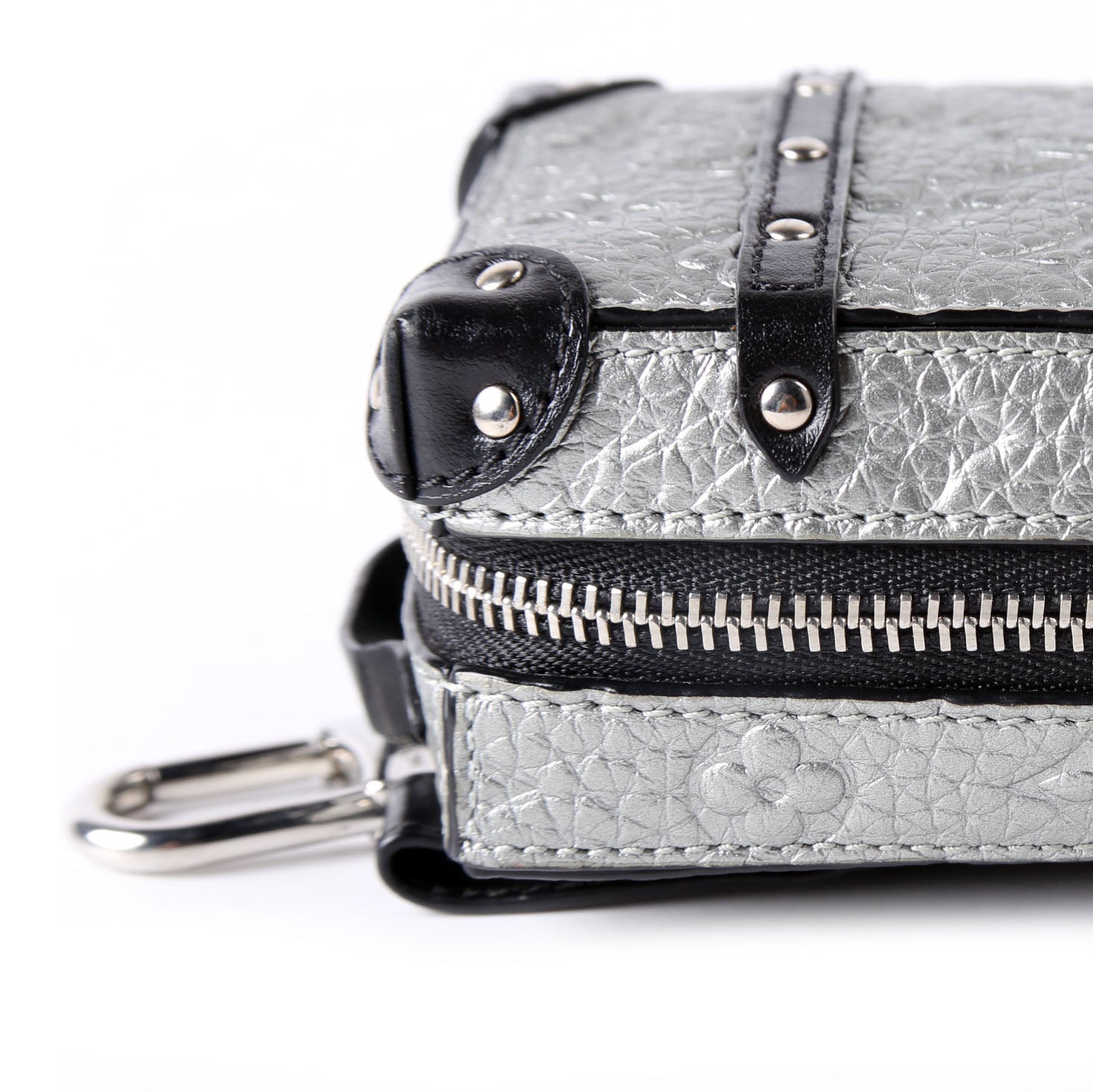 Soft Trunk Backpack Bag Charm Monogram Taurillon Silver/Black