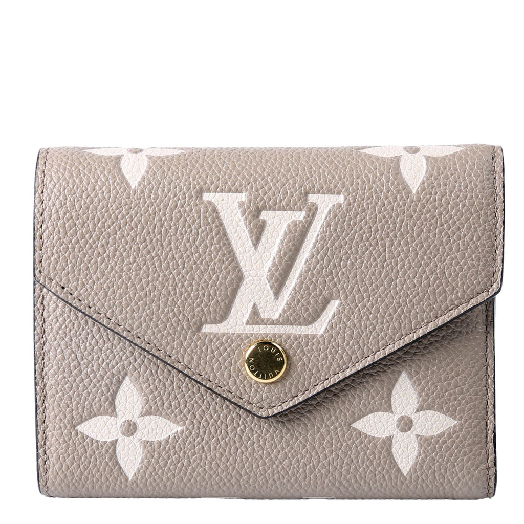 Victorine Wallet Bicolor Empreinte Turtledove