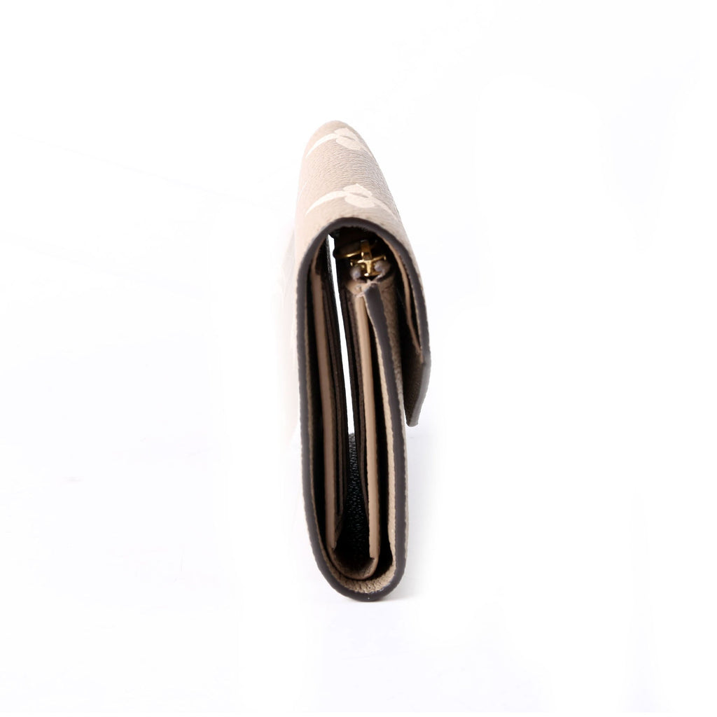 Victorine Wallet Bicolor Empreinte Turtledove