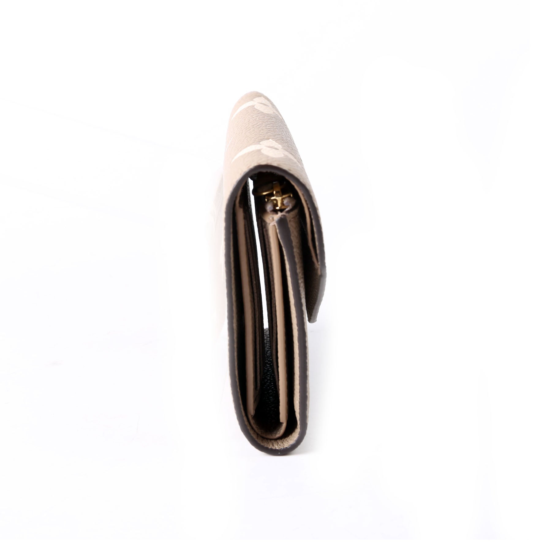 Victorine Wallet Bicolor Empreinte Turtledove