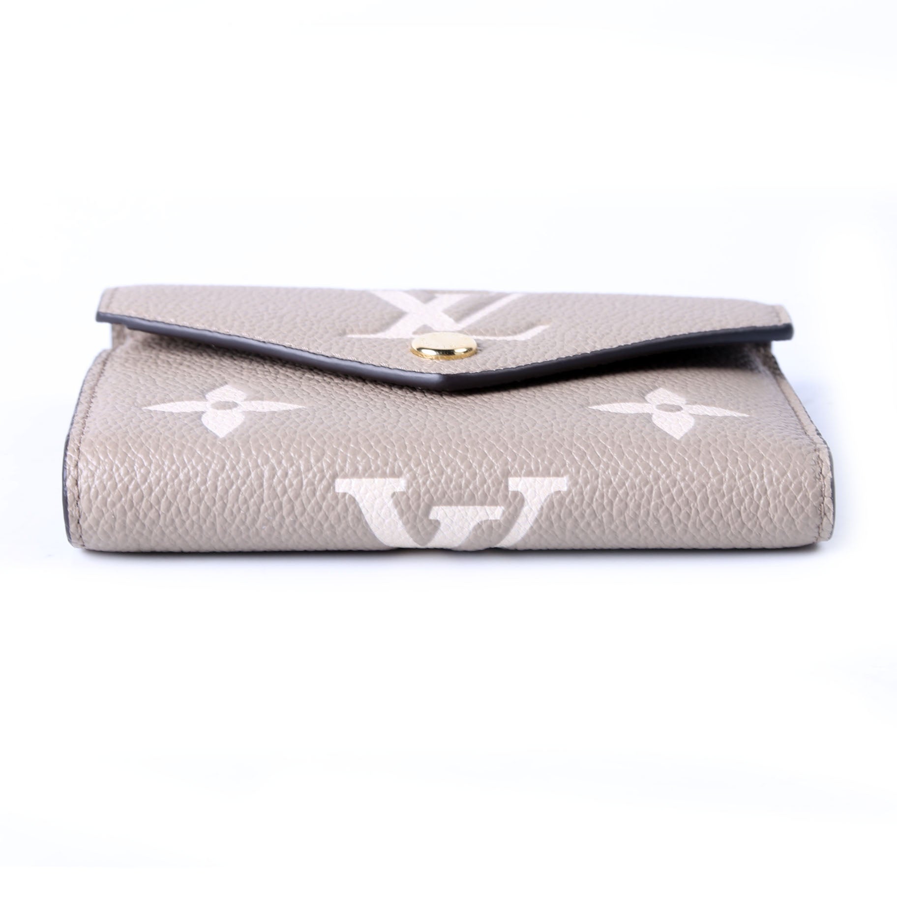 Victorine Wallet Bicolor Empreinte Turtledove