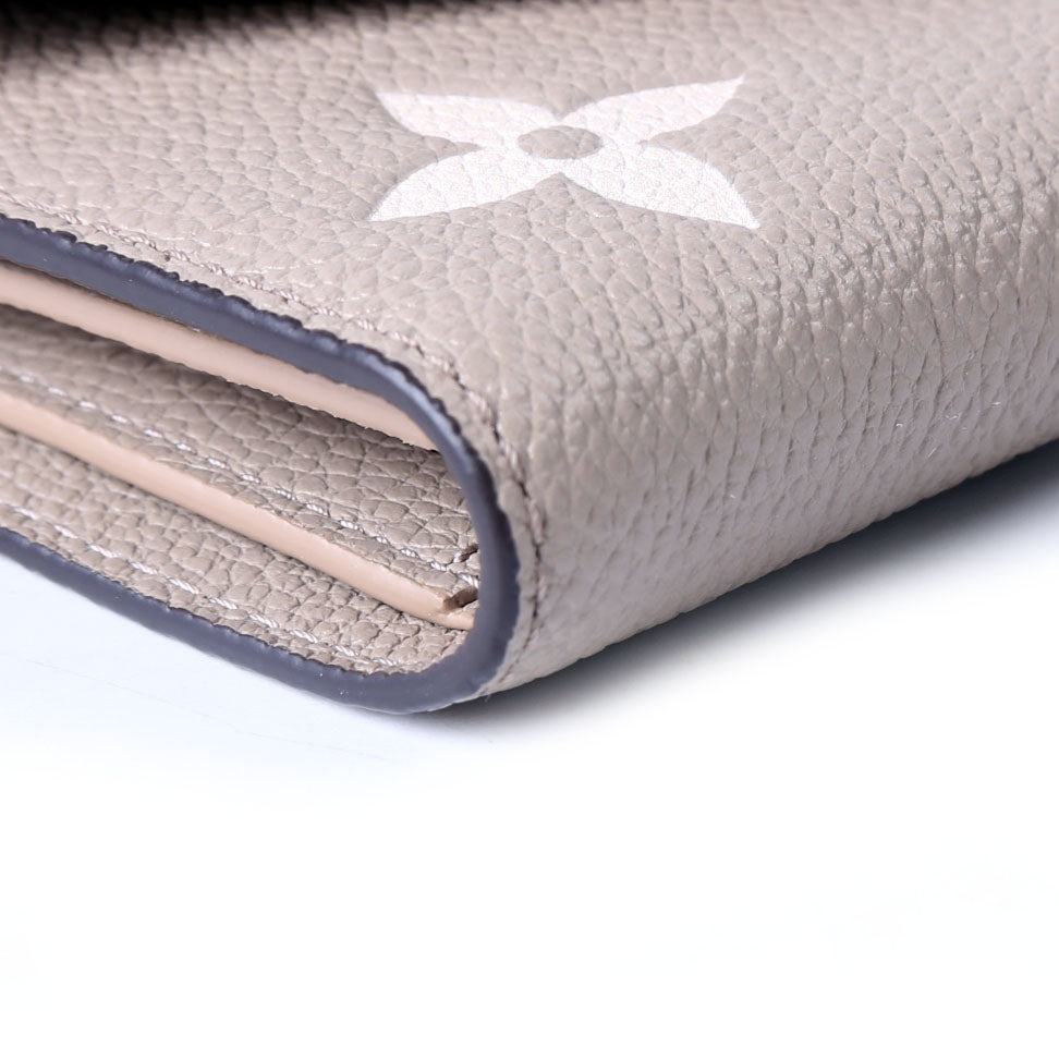 Victorine Wallet Bicolor Empreinte Turtledove