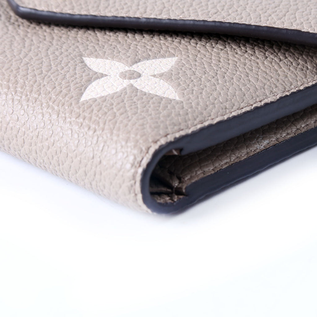 Victorine Wallet Bicolor Empreinte Turtledove