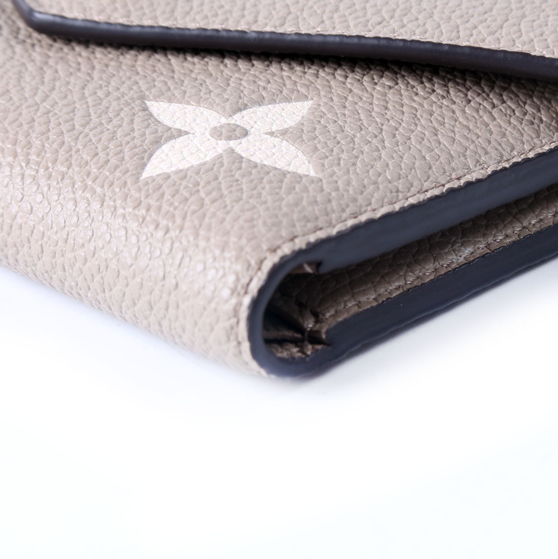 Victorine Wallet Bicolor Empreinte Turtledove