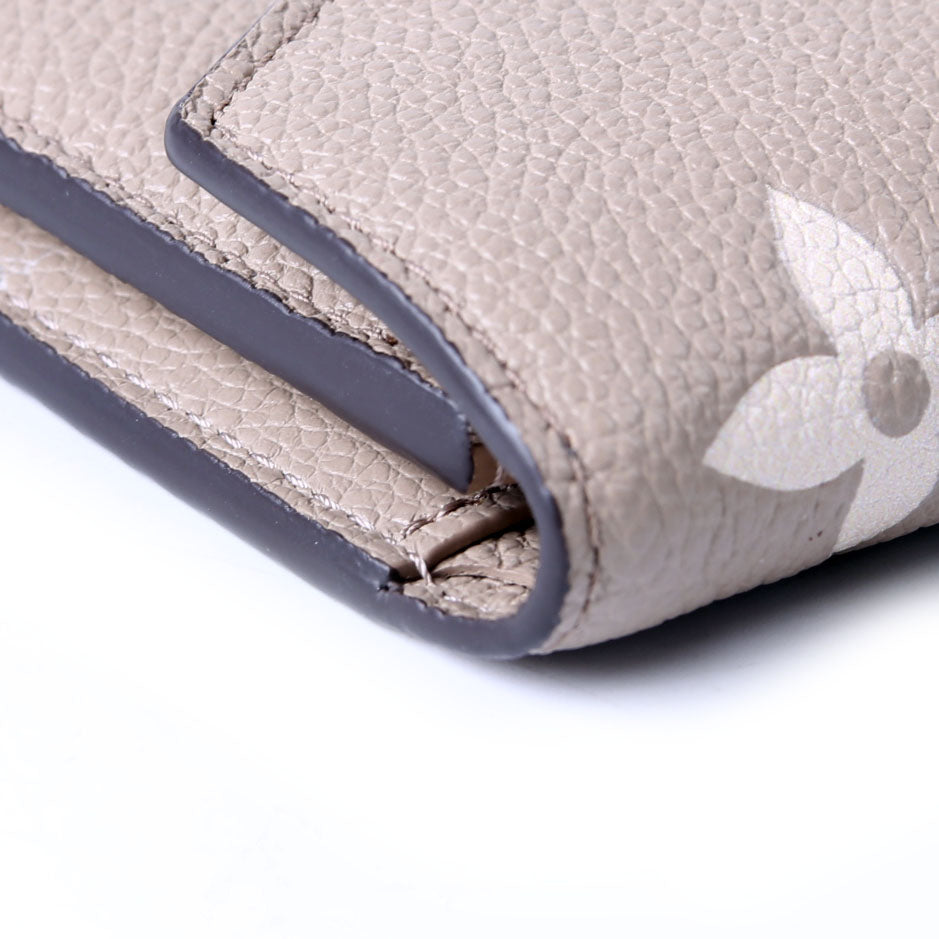 Victorine Wallet Bicolor Empreinte Turtledove