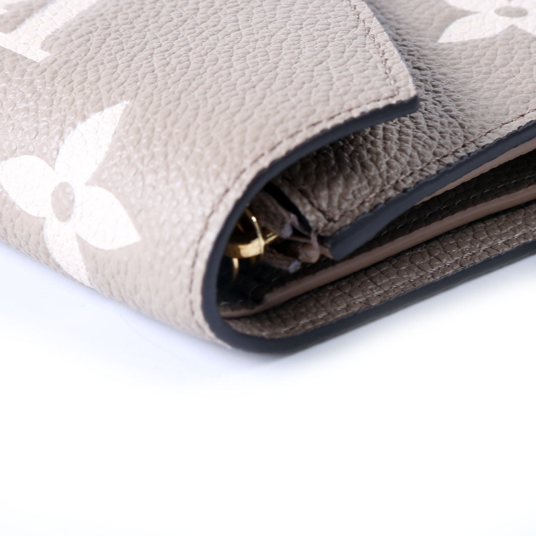 Victorine Wallet Bicolor Empreinte Turtledove