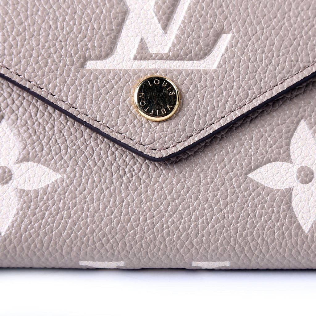 Victorine Wallet Bicolor Empreinte Turtledove