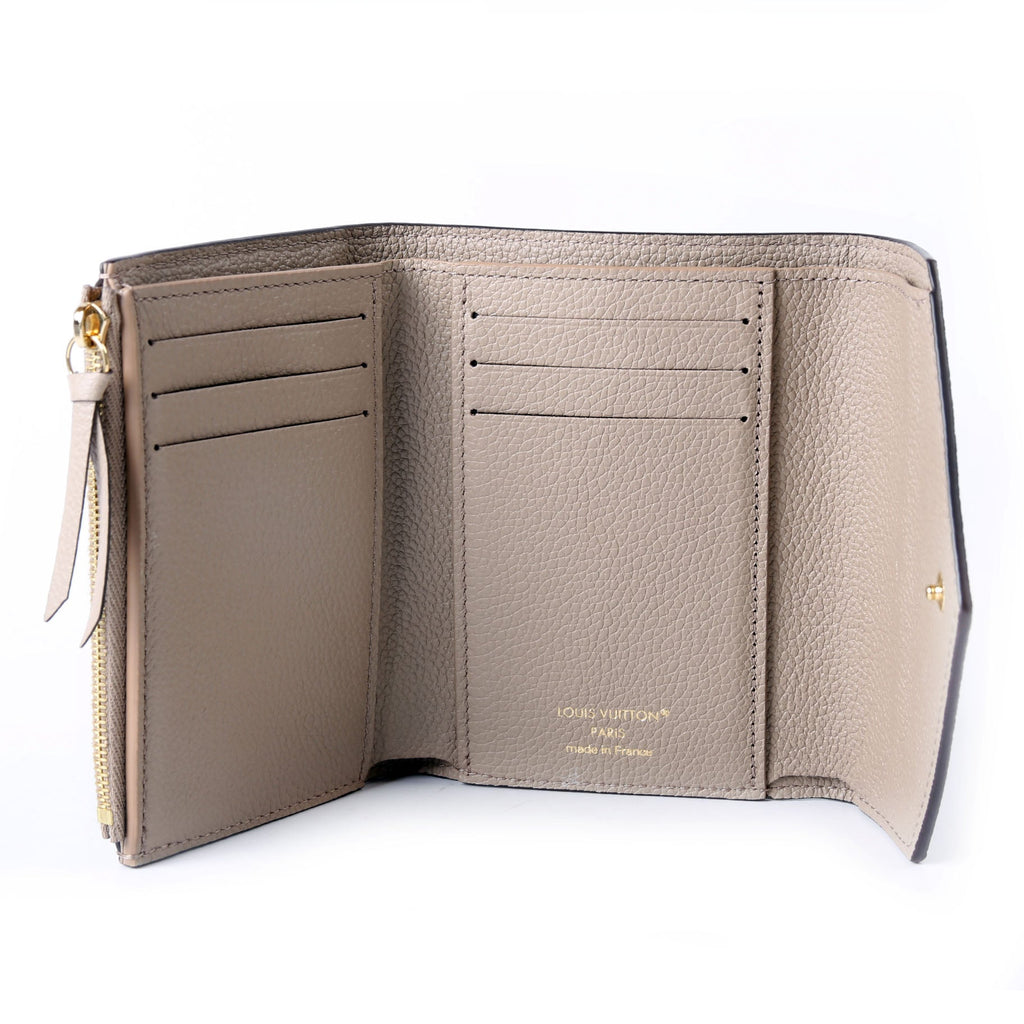 Victorine Wallet Bicolor Empreinte Turtledove