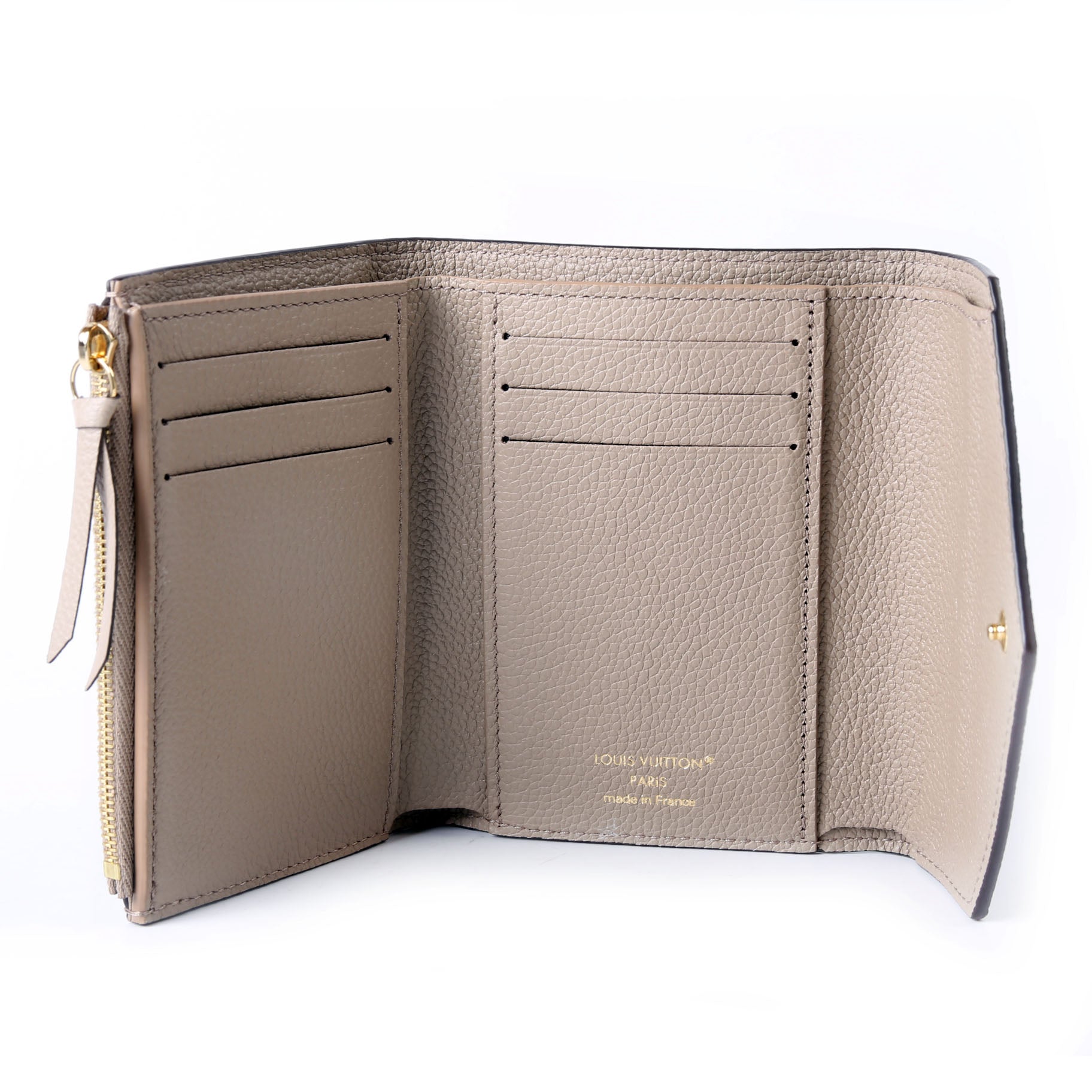 Victorine Wallet Bicolor Empreinte Turtledove