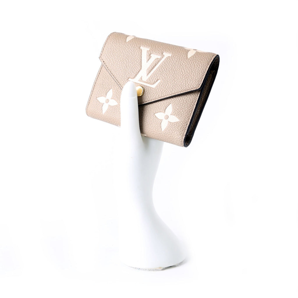 Victorine Wallet Bicolor Empreinte Turtledove