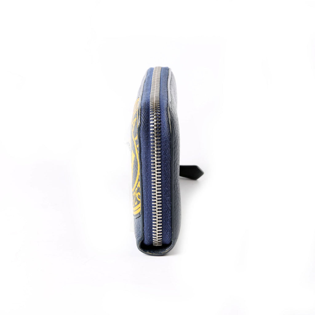 Fendi 7M0210 Zip Around Wallet Navy/Yellow