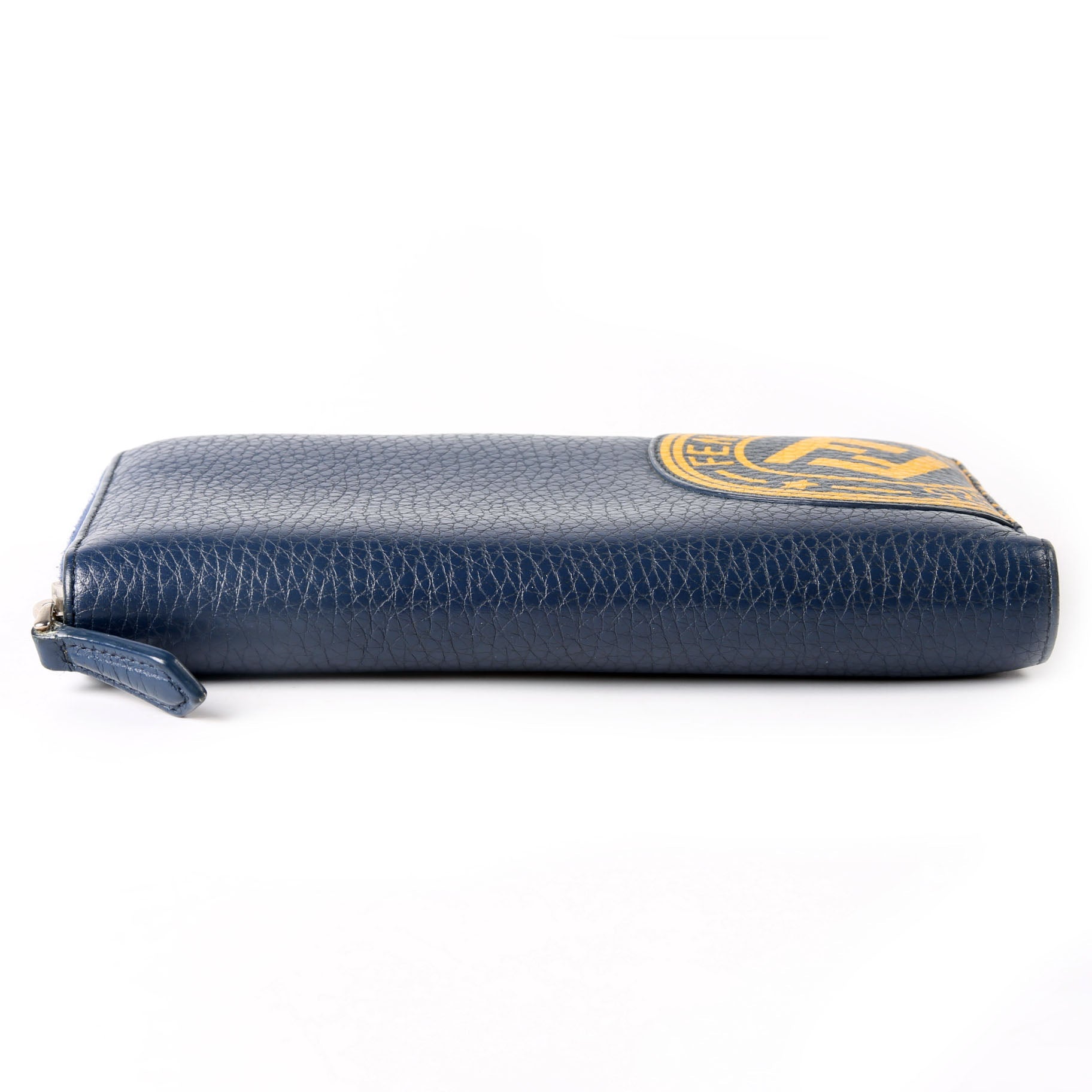 Fendi 7M0210 Zip Around Wallet Navy/Yellow