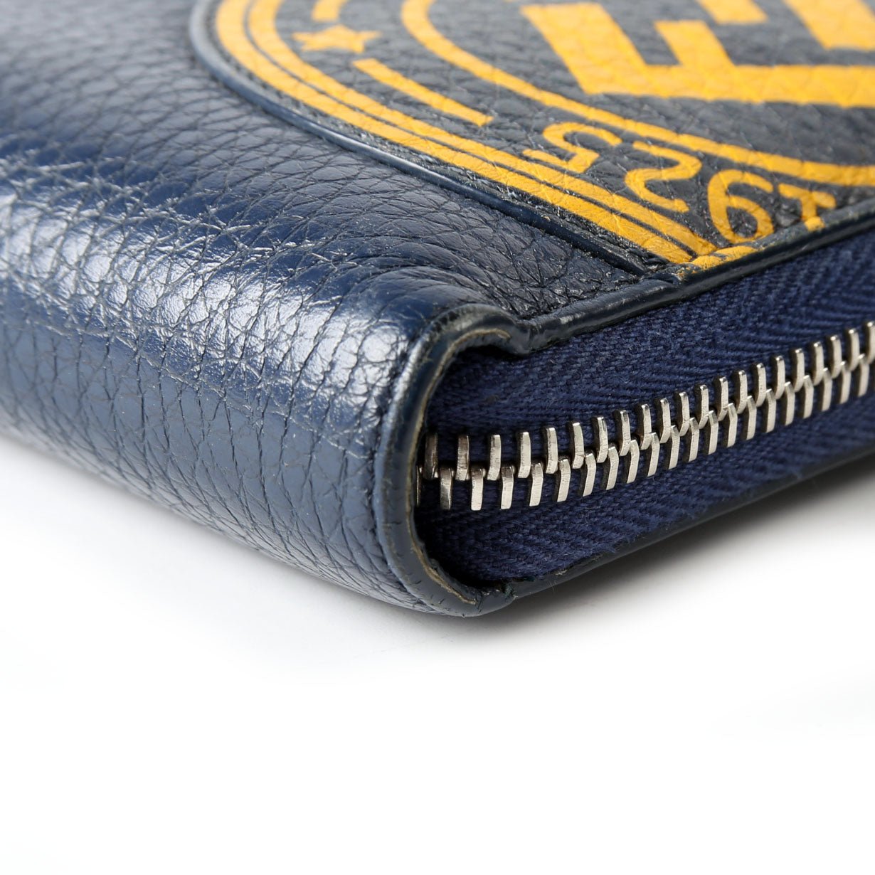 Fendi 7M0210 Zip Around Wallet Navy/Yellow
