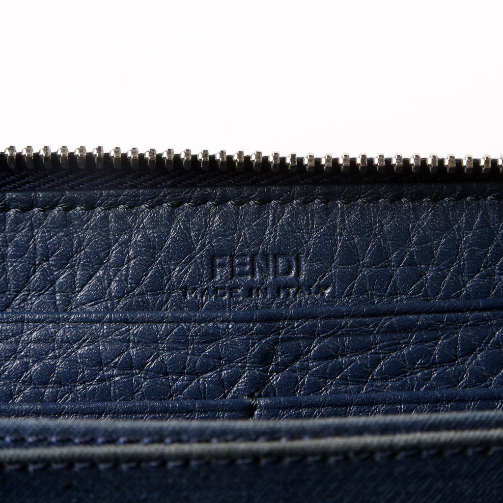 Fendi 7M0210 Zip Around Wallet Navy/Yellow
