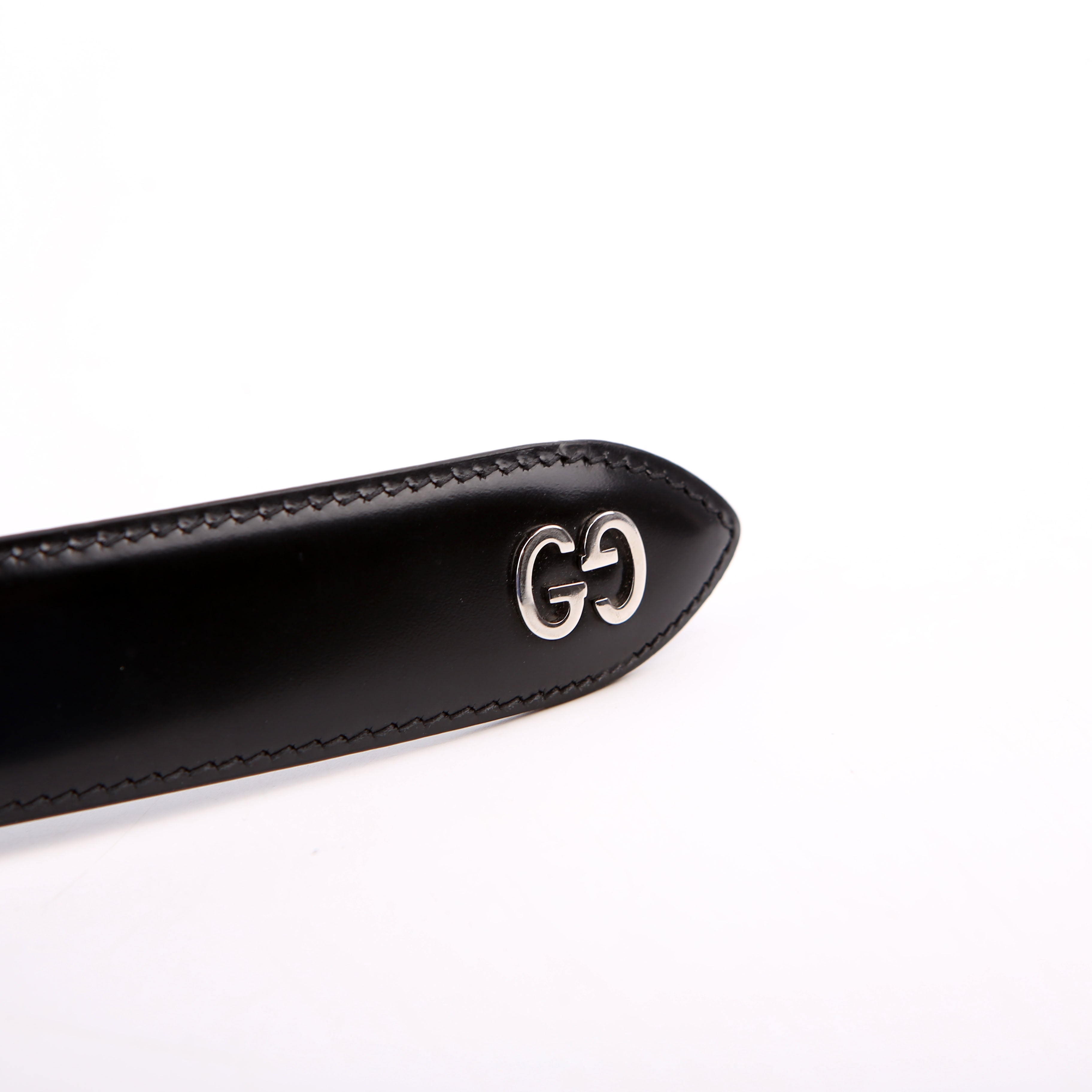 Gucci 474313 Square Buckle Belt Size 110/44 Black
