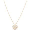 Dior Crystal Heart Pendant Necklace Gold