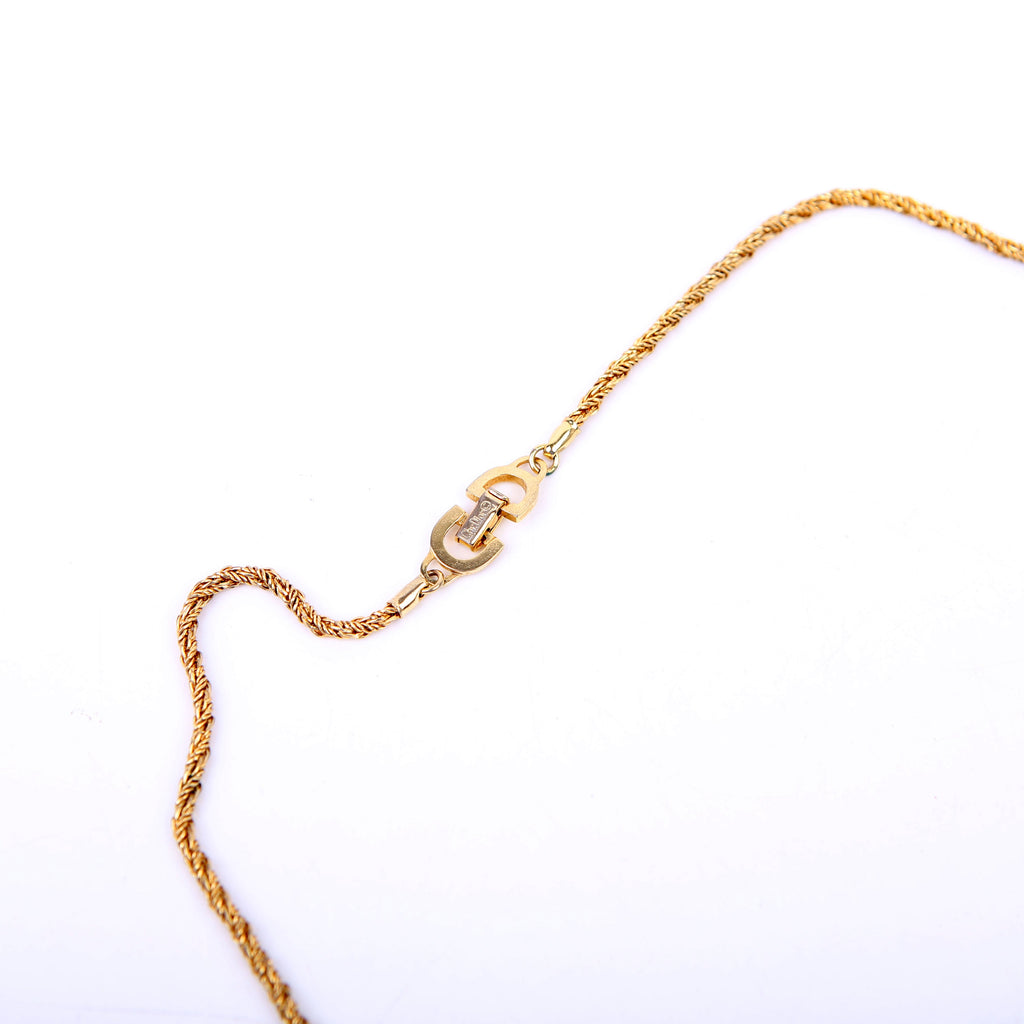 Dior CD Clasp Twisted Chain Necklace Gold