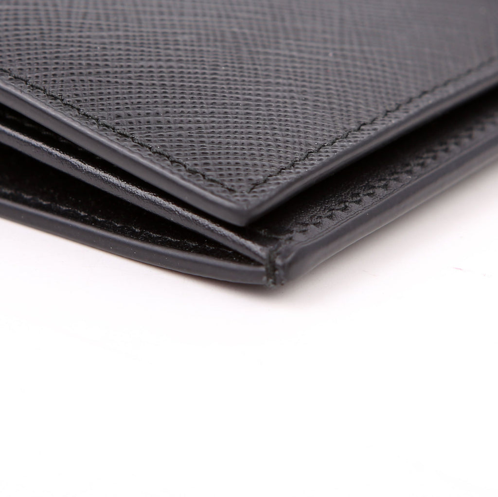 Prada Saffiano Triangle Logo Large Wallet Black
