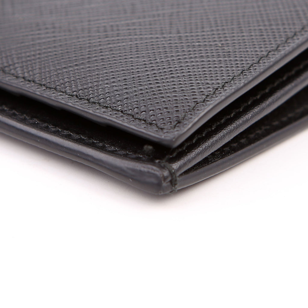 Prada Saffiano Triangle Logo Large Wallet Black