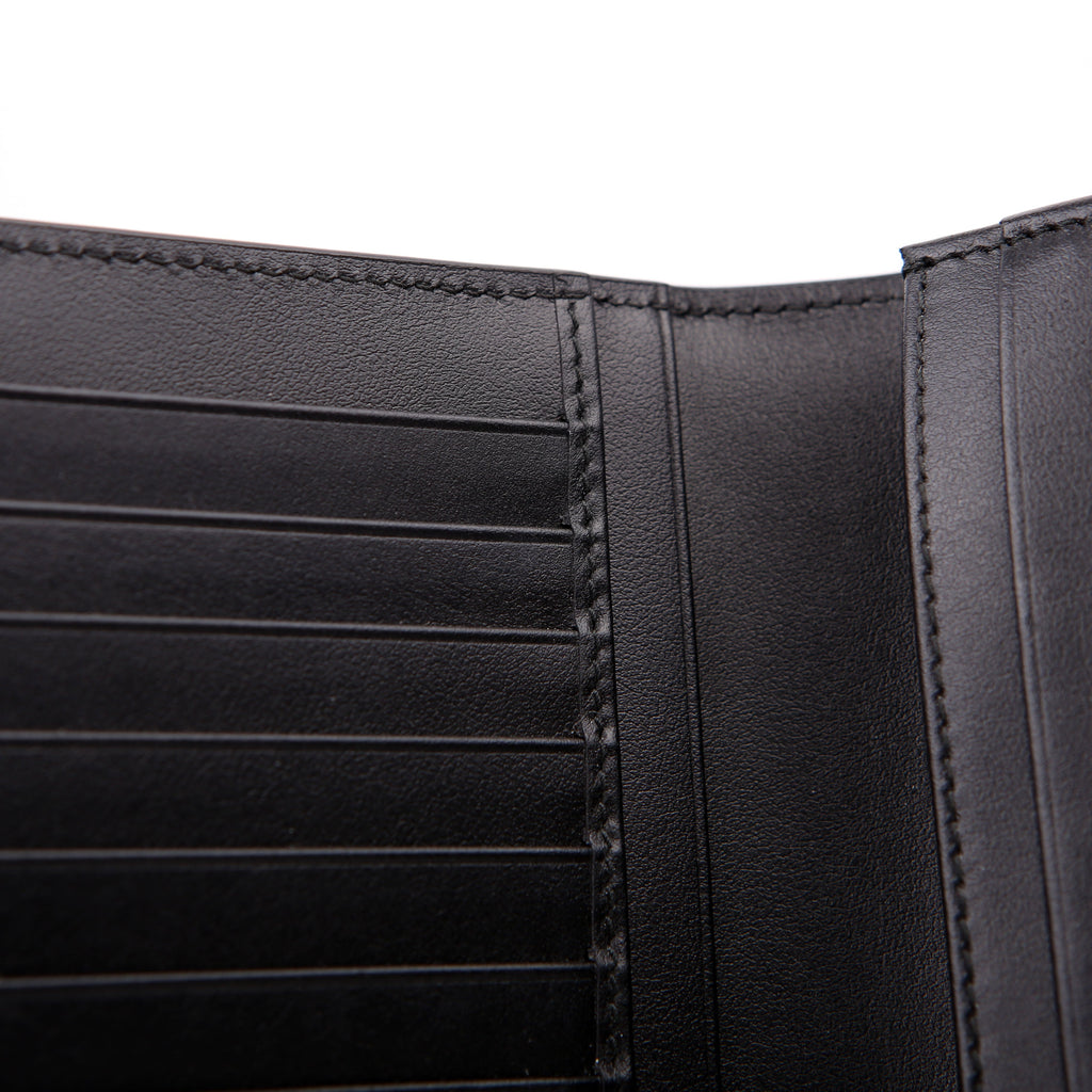 Prada Saffiano Triangle Logo Large Wallet Black