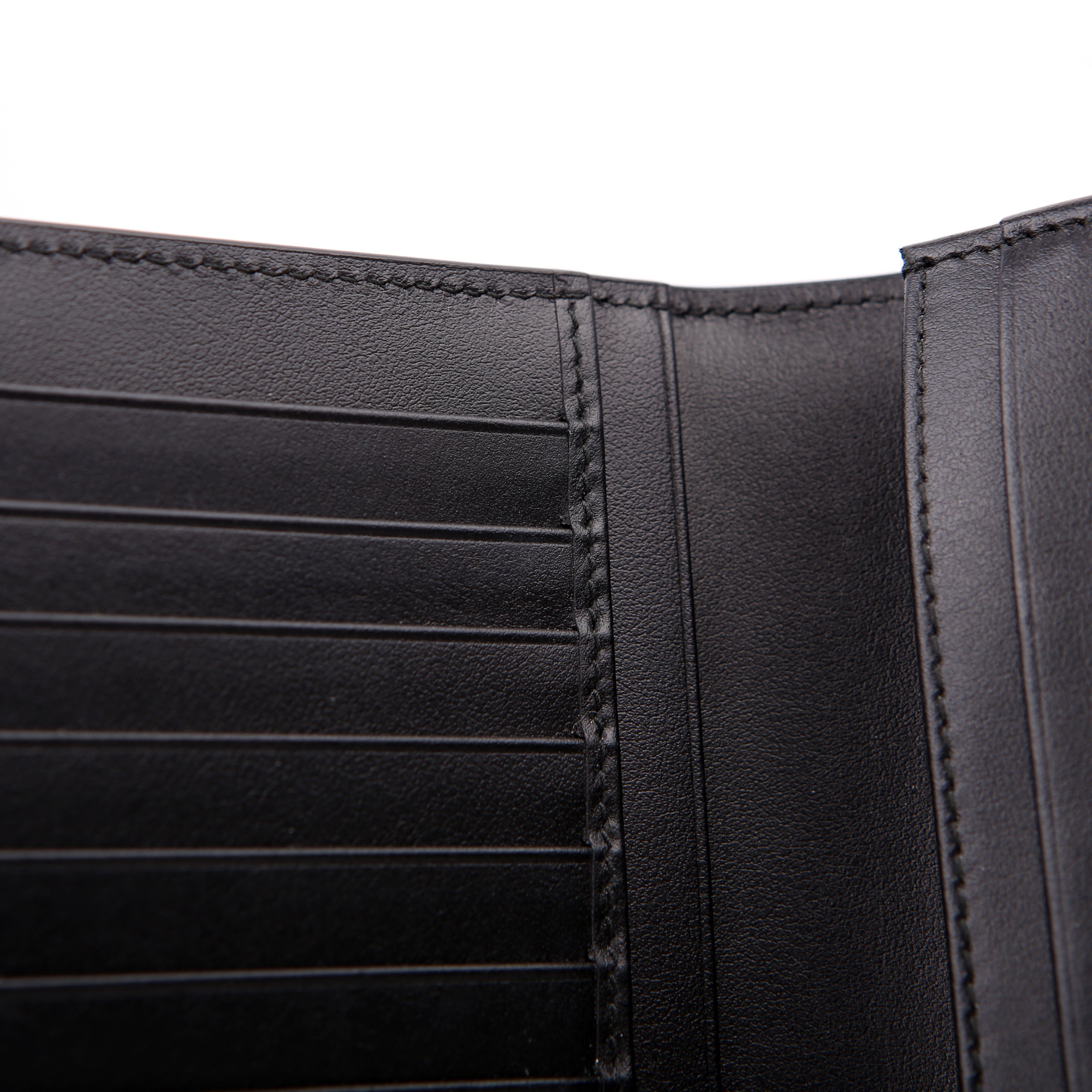 Prada Saffiano Triangle Logo Large Wallet Black