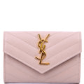 SAINT LAURENT Grain De Poudre Small Envelope Wallet Beige