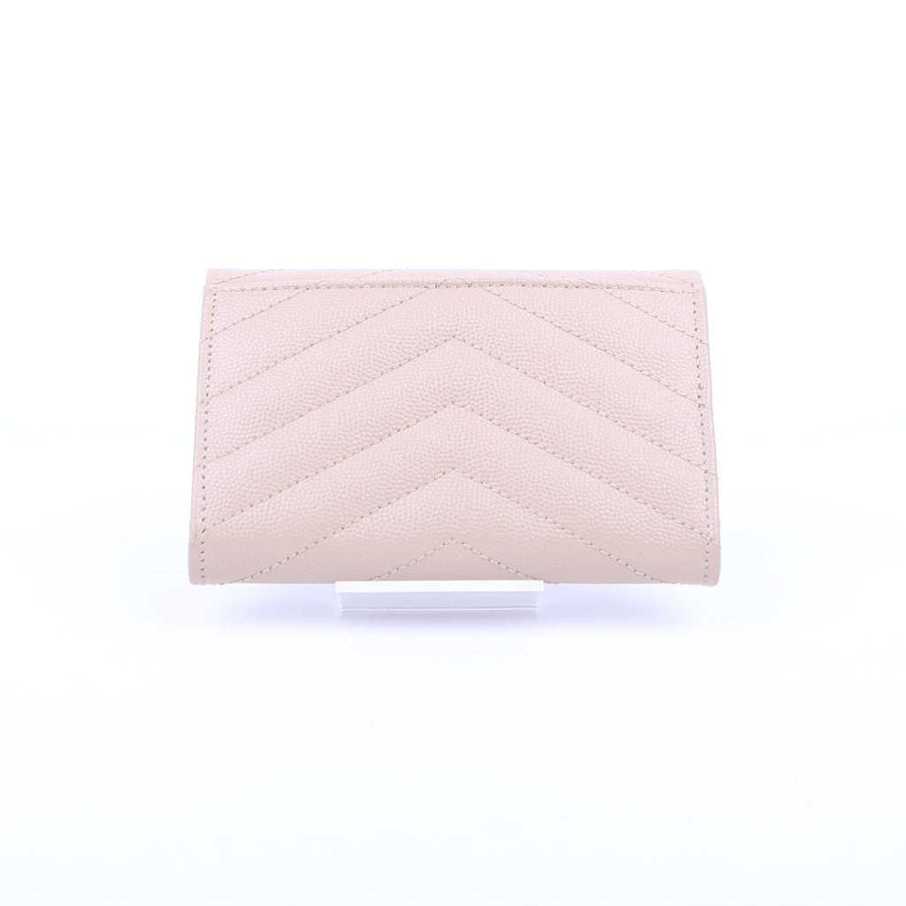 SAINT LAURENT Grain De Poudre Small Envelope Wallet Beige