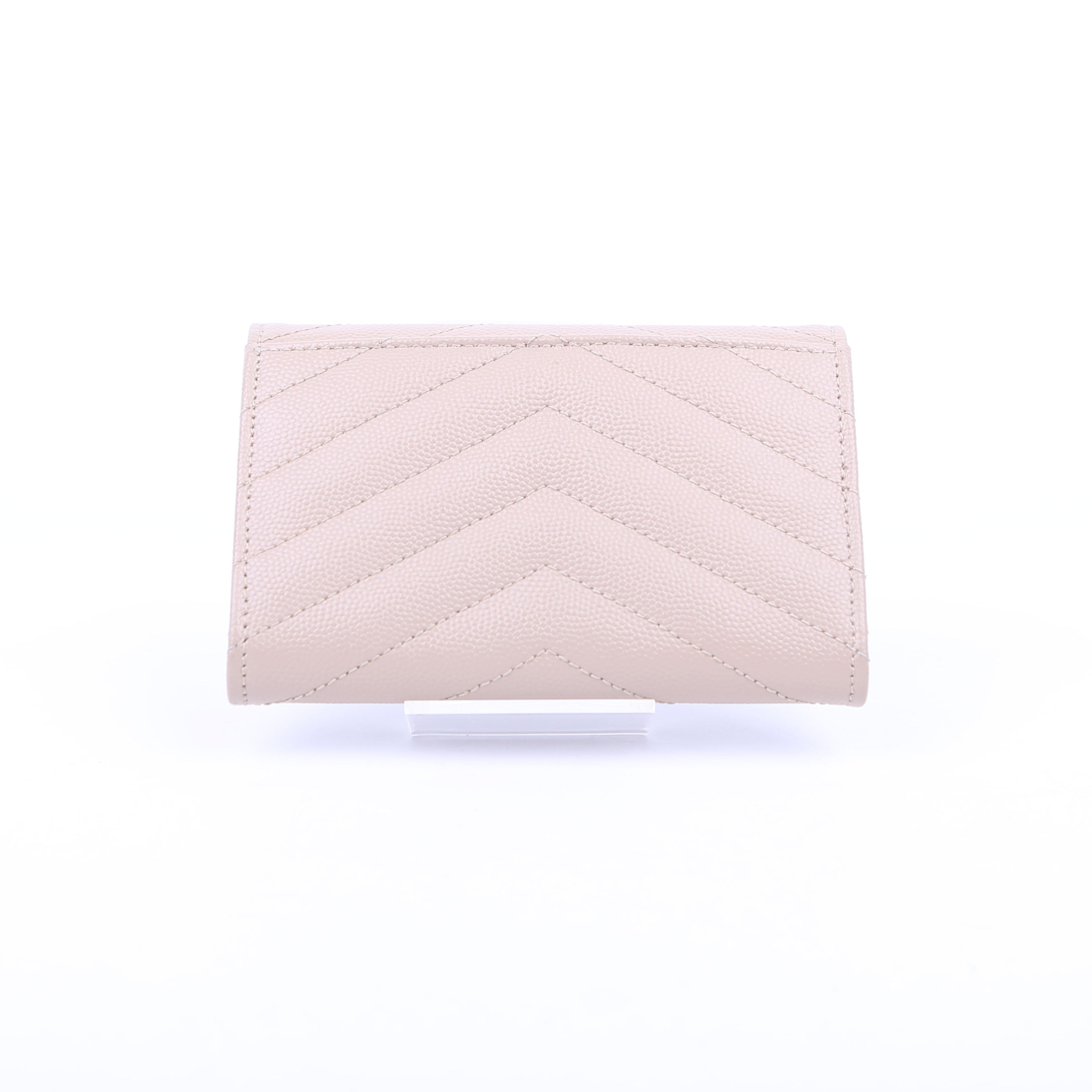 SAINT LAURENT Grain De Poudre Small Envelope Wallet Beige