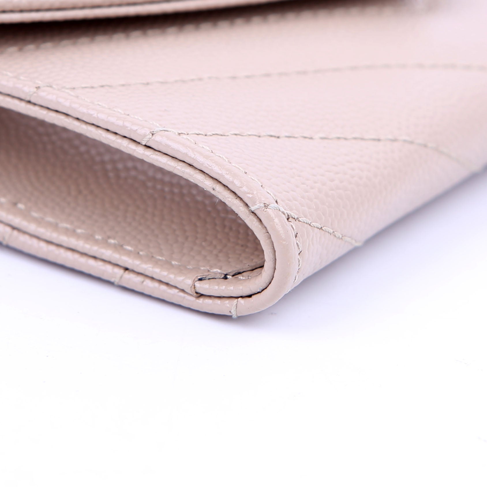 SAINT LAURENT Grain De Poudre Small Envelope Wallet Beige